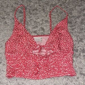 Red and White Crop Top